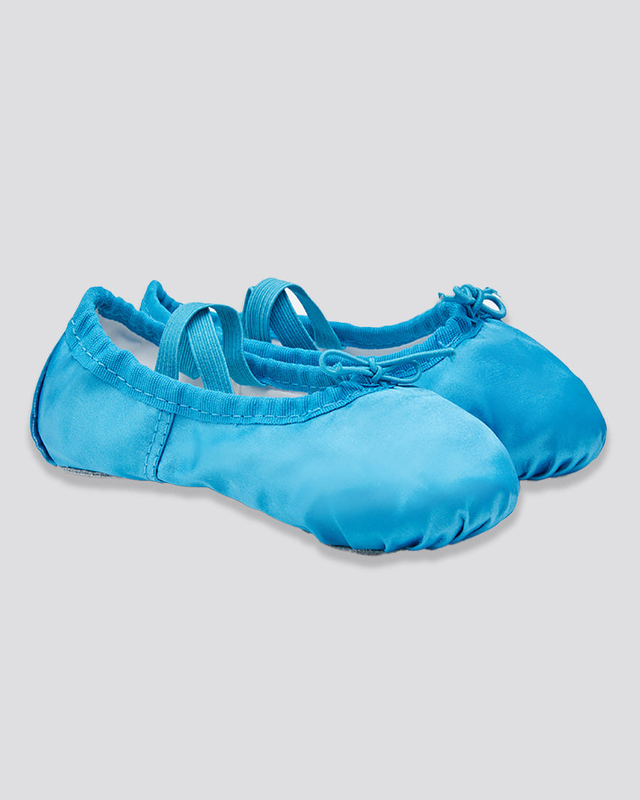 Blue Kids Blue Ballet Shoes - Satin