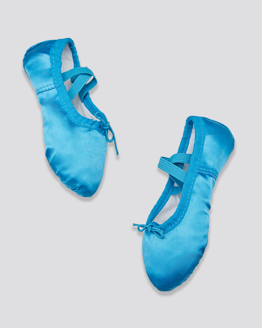 Blue Kids Blue Ballet Shoes - Satin