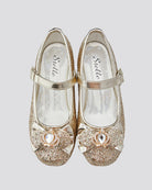 Gold Girls Crown Glitter Mary Jane Dress Shoes