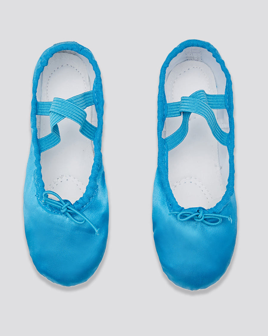 Blue Kids Blue Ballet Shoes - Satin