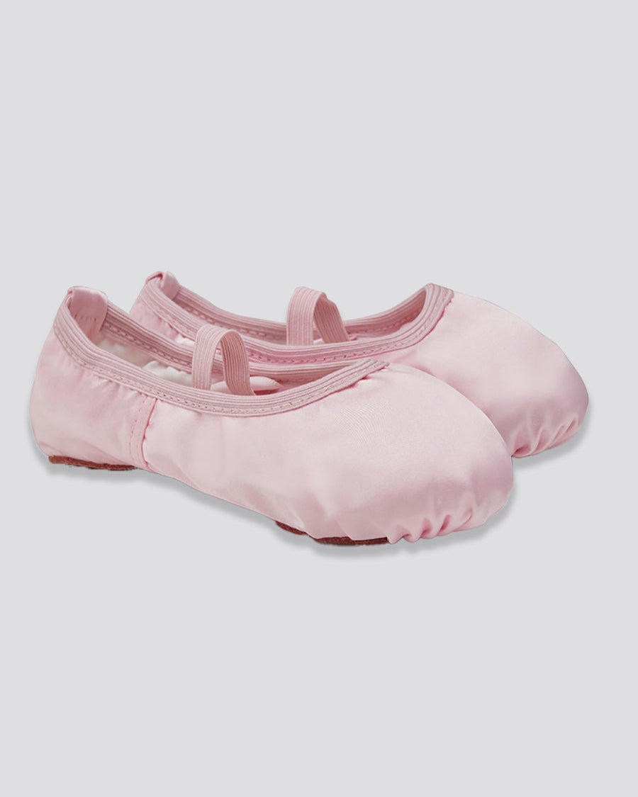 Pink Kids Satin Ballet Shoes with Ribbon