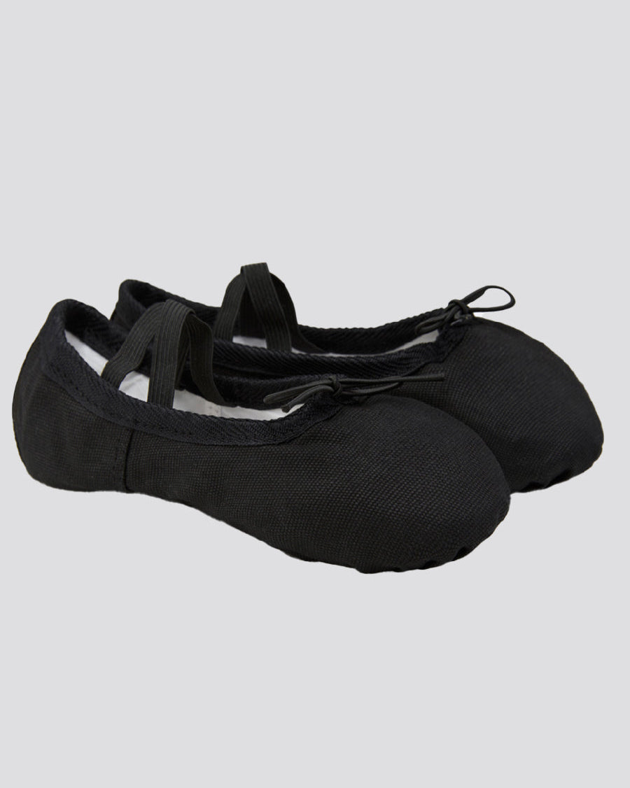 Black Kids Classic Canvas Ballet Shoes