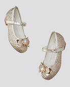 Gold Girls Crown Glitter Mary Jane Dress Shoes