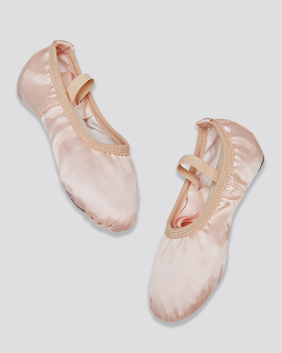 Ballet Pink Kids Satin Ballet Shoes with Ribbon