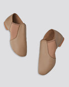 Tan Kids Unisex Jazz Shoes Leather Slip-On Dance Shoes