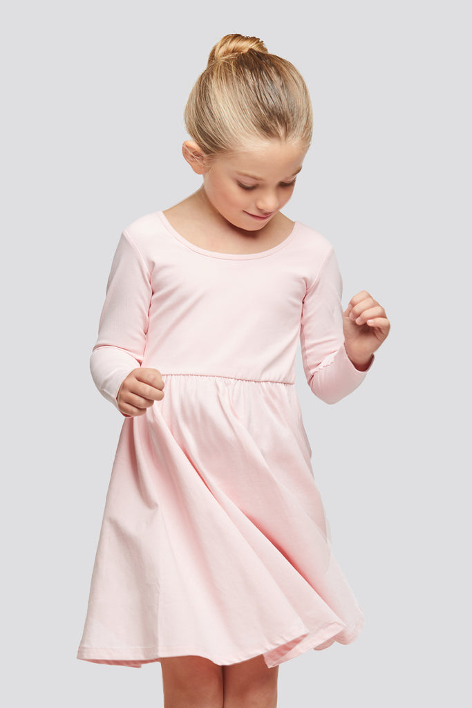 girls long sleeve dress pink