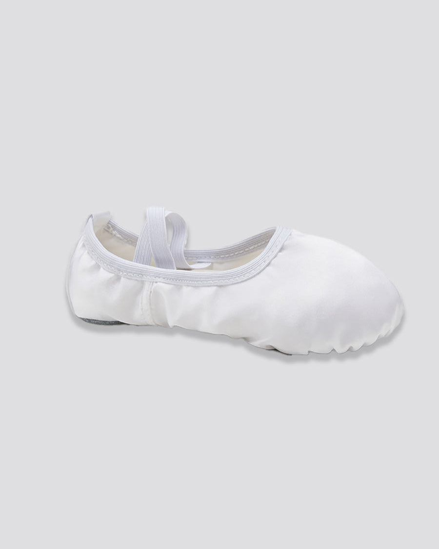 White Kids Satin Ballet Shoes