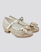 Gold Girls Crown Glitter Mary Jane Dress Shoes