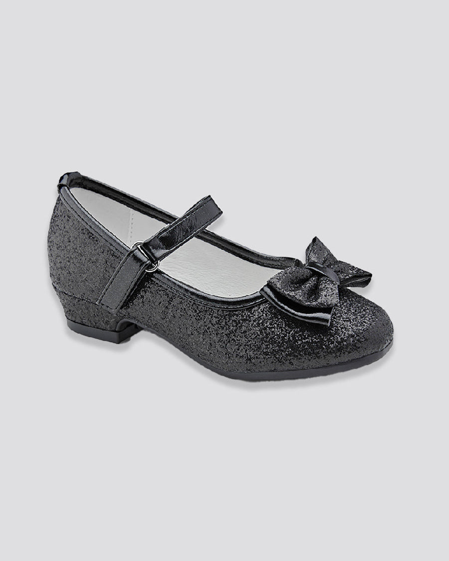 Black Girls Glitter Mary Jane Low Heel Shoes