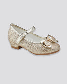 Gold Girls Crown Glitter Mary Jane Dress Shoes