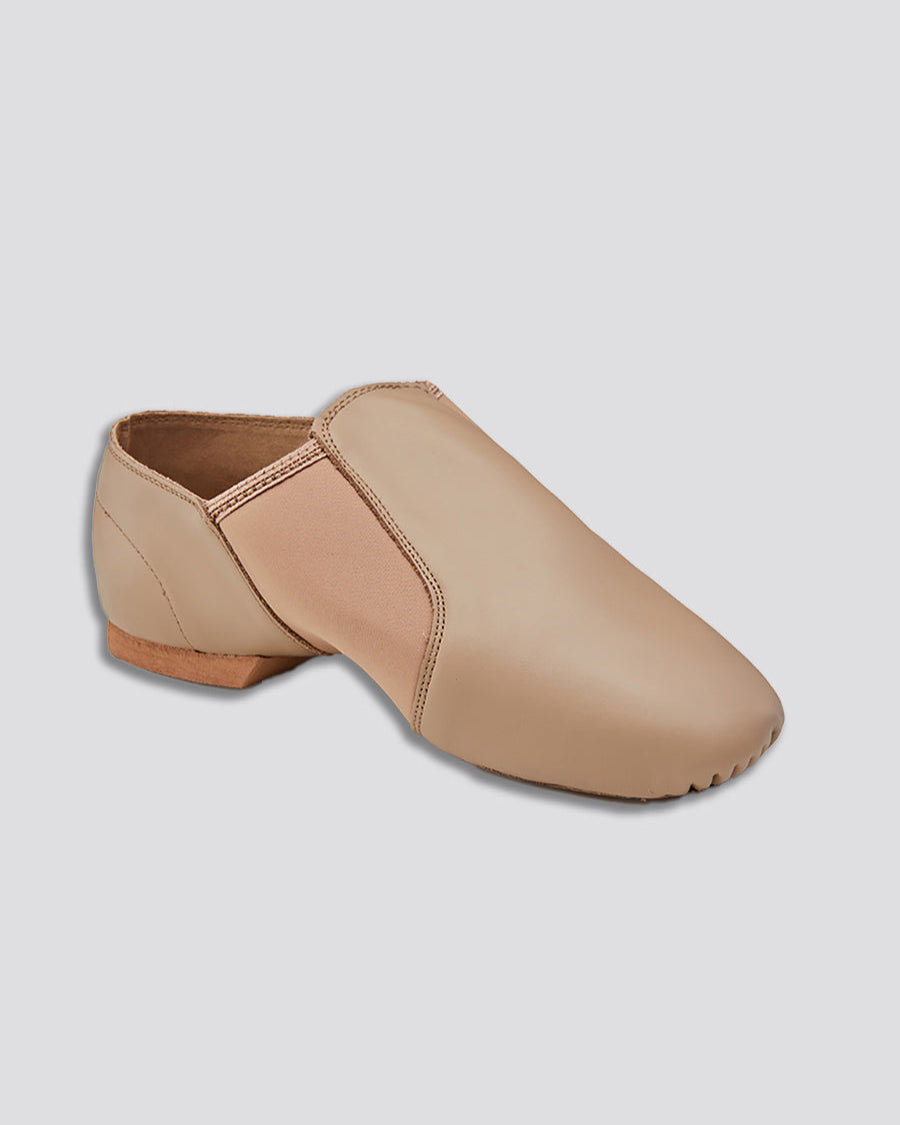 Tan Kids Unisex Jazz Shoes Leather Slip-On Dance Shoes