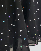 Girls Sparkling Flutter Sleeves Dress in Black