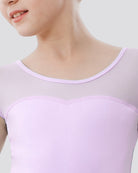 Girls Sweetheart Mesh Inserted Tank Tulle Dress in Lavender