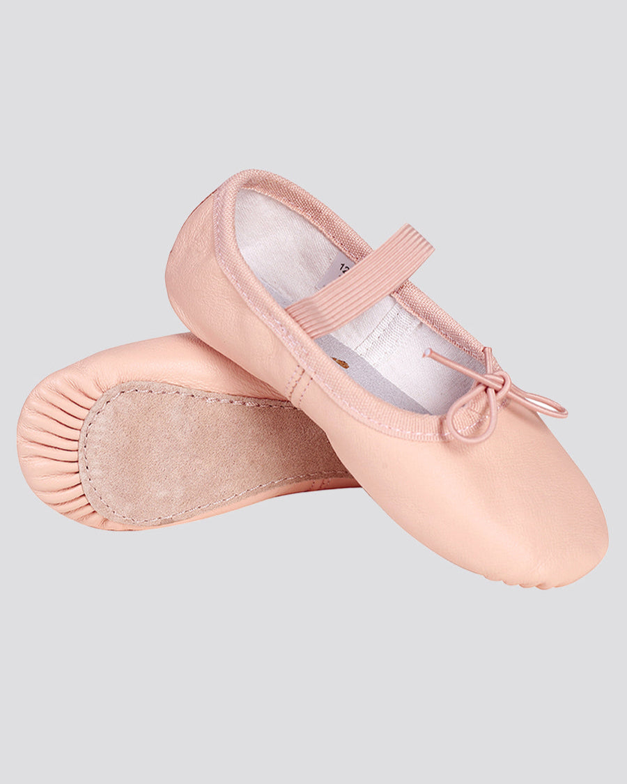 Ballet Pink Kids Premium Leather Ballet Shoes (Full Sole)