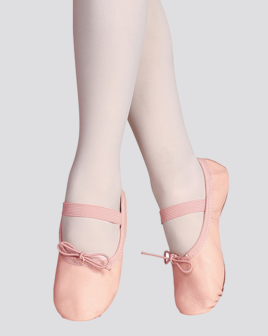 Ballet Pink Kids Premium Leather Ballet Shoes (Full Sole)