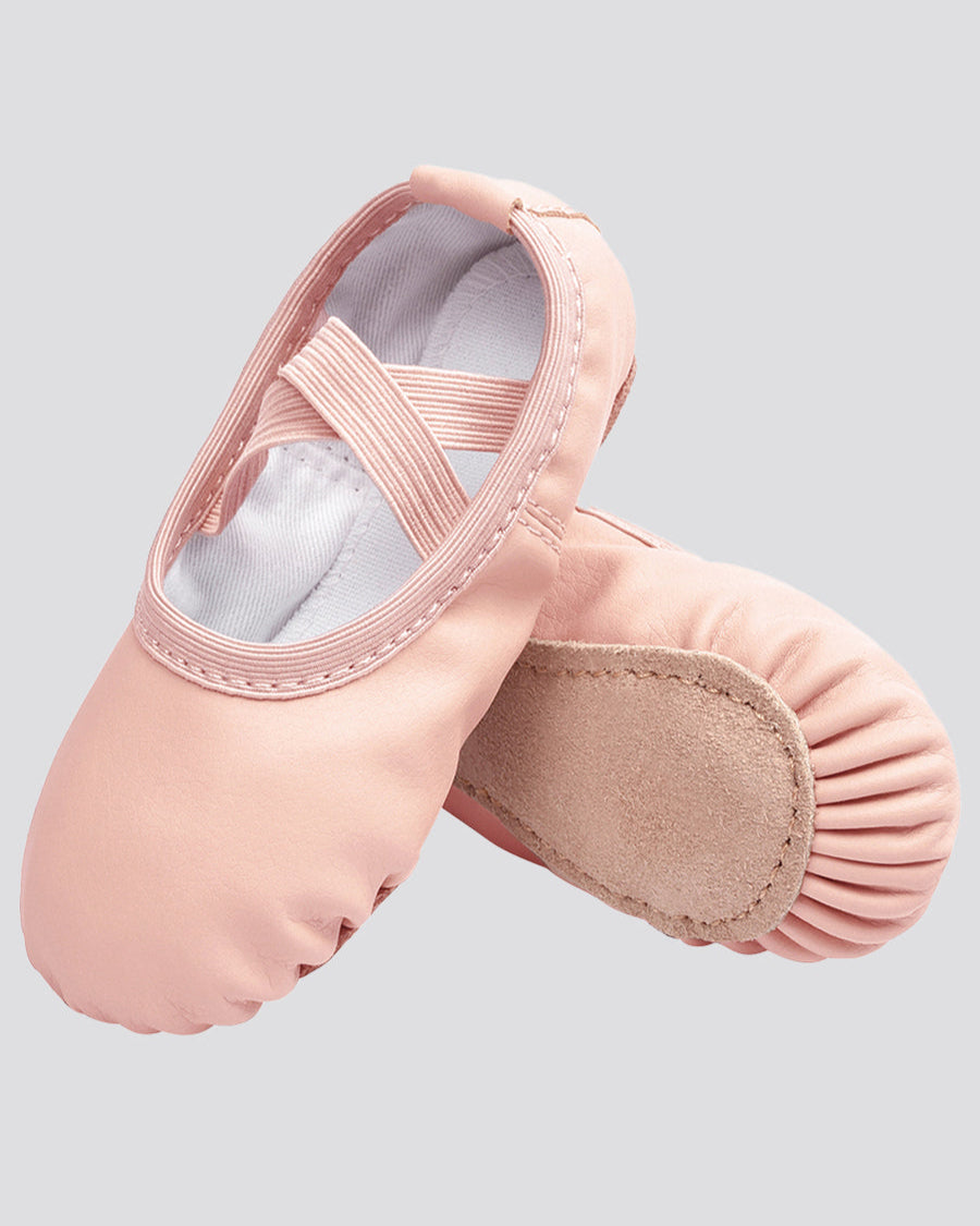 Ballet Pink Kids PU Full Leather Ballet Shoes (Full Sole)