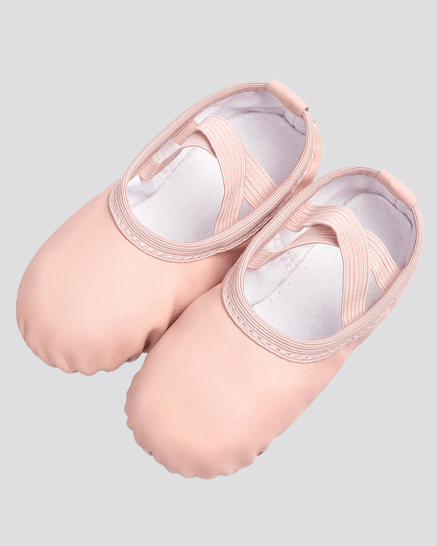 Ballet Pink Kids PU Full Leather Ballet Shoes (Full Sole)