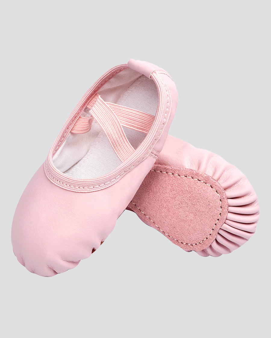 Pink Kids PU Full Leather Ballet Shoes (Full Sole)