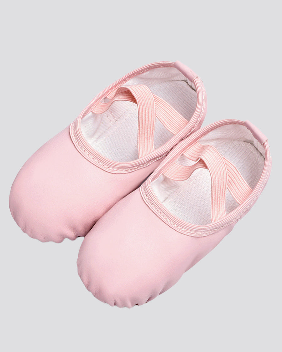 Pink Kids PU Full Leather Ballet Shoes (Full Sole)