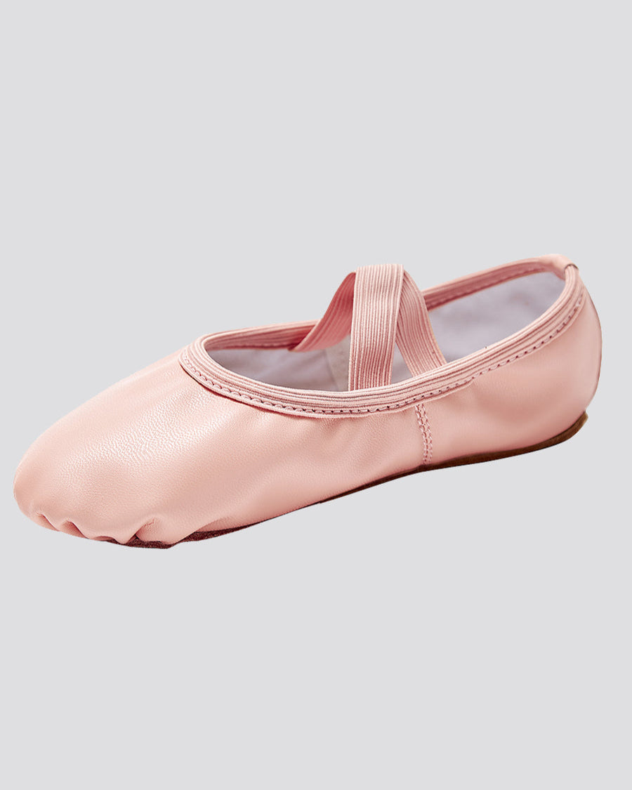 Ballet Pink Kids Full Sole No-Tie Ballet Slippers