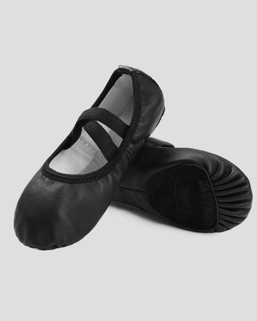 Black Kids Premium Leather Ballet Shoes (Split Sole)