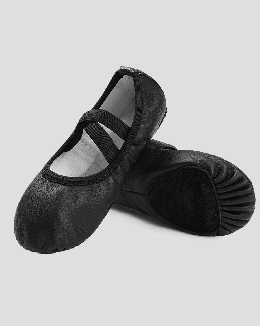 Black Kids Premium Leather Ballet Shoes (Split Sole)