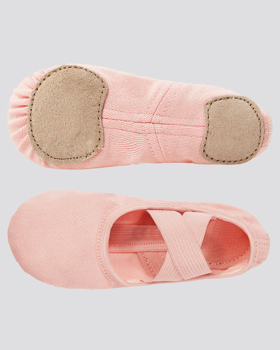 Ballet Pink Kids Cross Straps Canvas Ballet Shoes