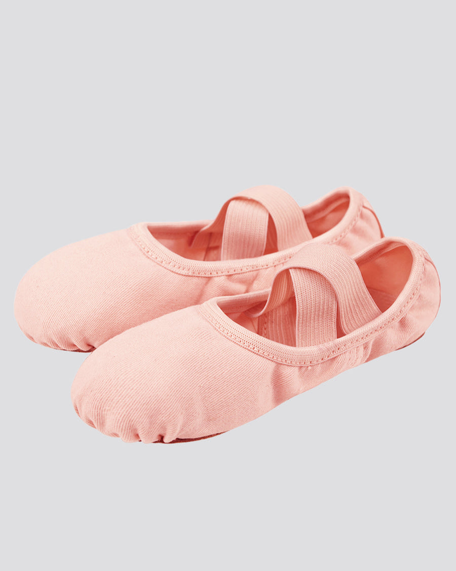Ballet Pink Kids Cross Straps Canvas Ballet Shoes