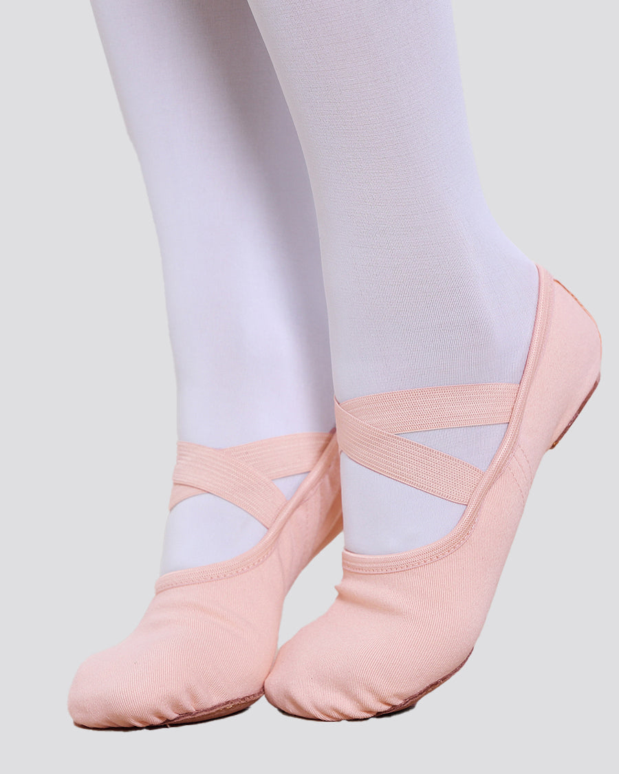 Ballet Pink Kids Cross Straps Canvas Ballet Shoes
