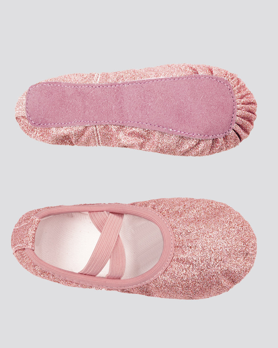 Rose Glitter Kids Glitter Ballet Shoes
