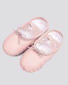 Ballet Pink Kids PU Leather Ballet Shoes (Split Sole, With Lace)