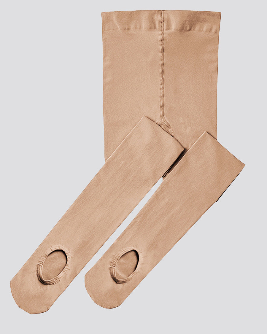 Tan Girls Ultra Soft Convertible Tights - View 2