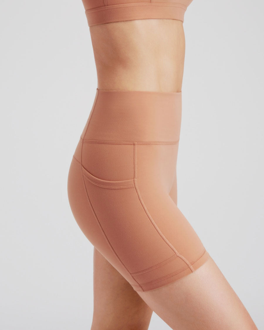 Autumn Clay SoftLuxe Yoga Shorts with Pockets - View 3
