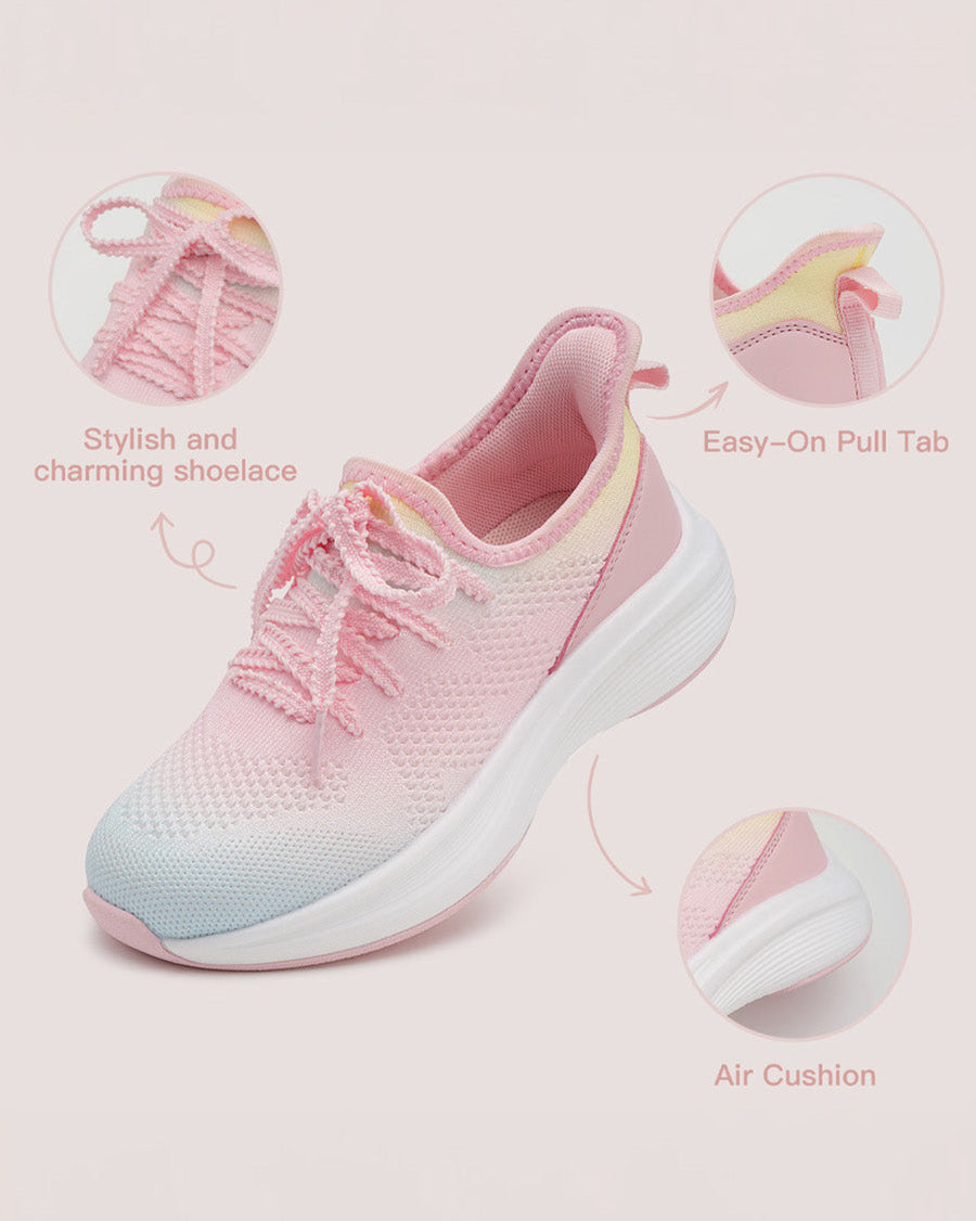 Rainbow Blue Kids Lace-Up Running Sneakers - View 4