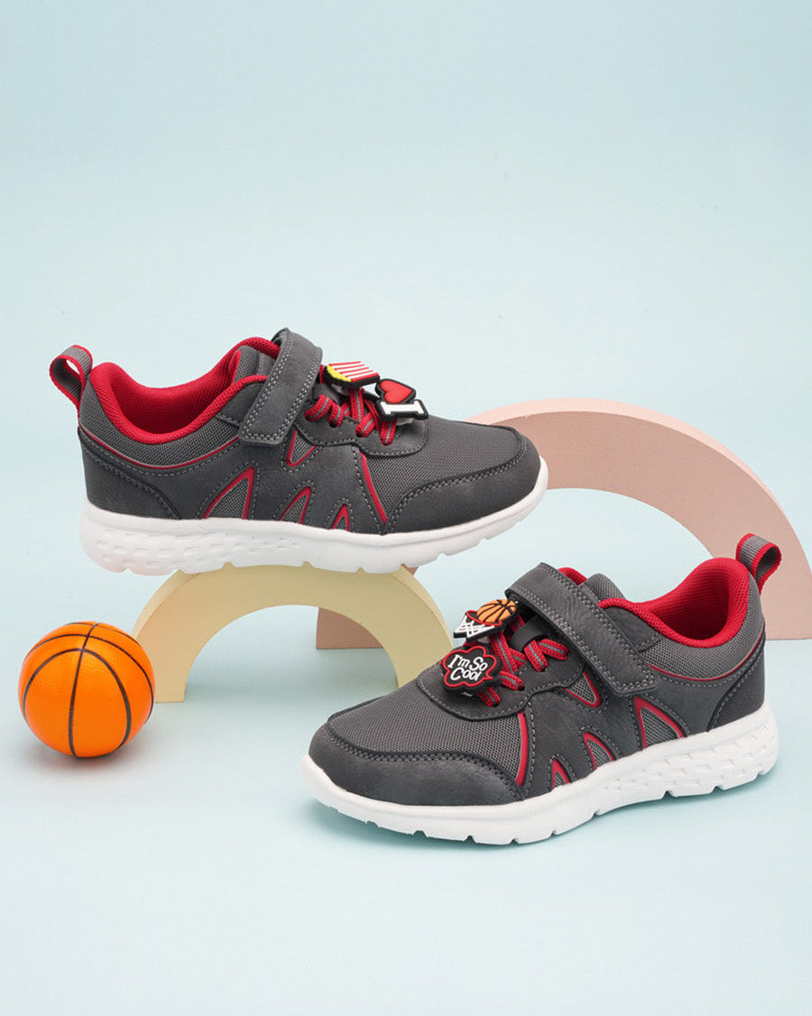 Grey Kids Running Shoes - View 4