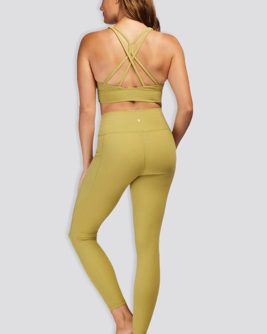 Golden Lime SoftLuxe Yoga Pants with Pockets