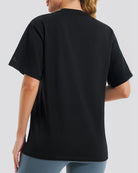 Black womens cotton t-shirts back view