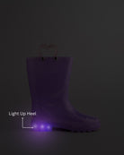 Kids Glitter Light Up Rain Boots in Lavender