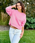 Bubblegum Crop Oversized Sweatshirt