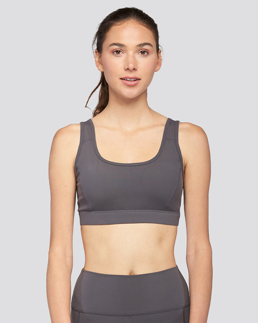  Charcoal SoftLuxe Elegance Sports Bra