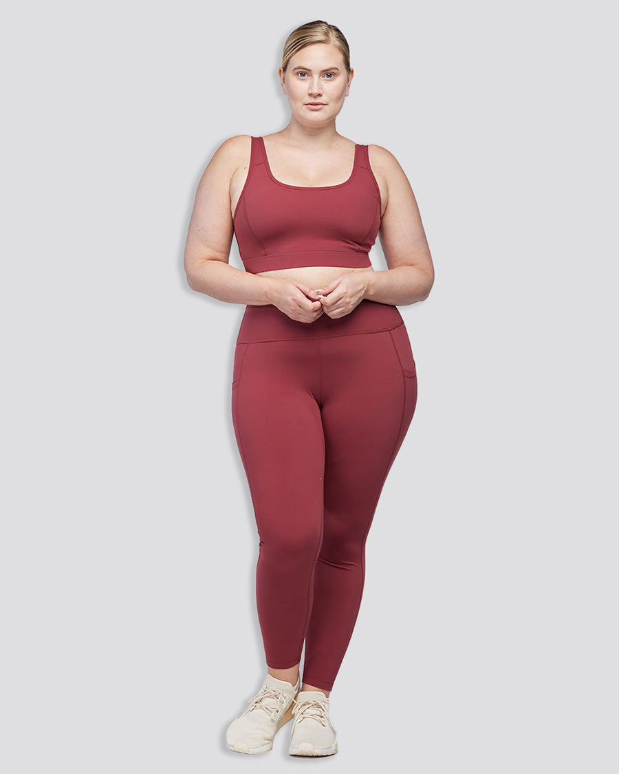 Burgundy SoftLuxe Elegance Sports Bra