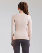 Light Pink Seamless Long Sleeve Tops (Thumb Hole)