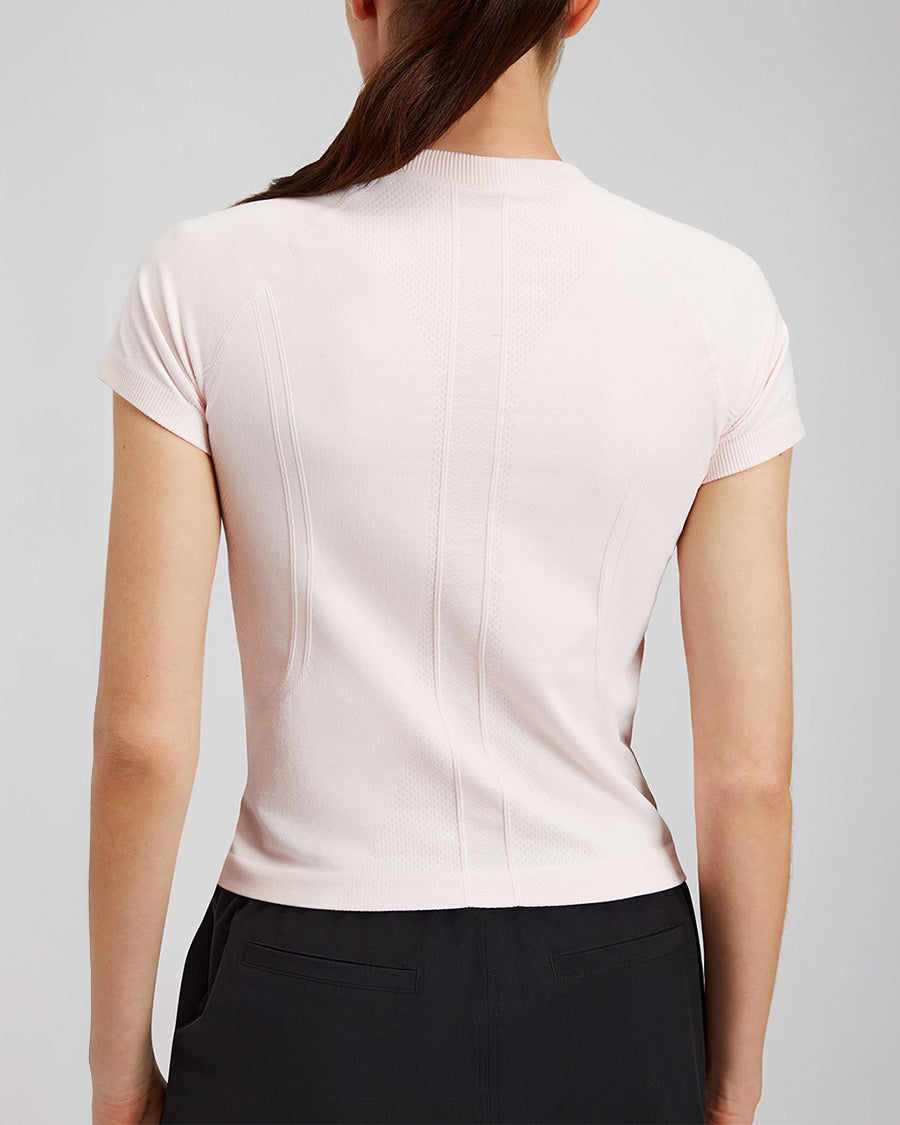 Ballet Pink Seamless Short Sleeve Yoga Tops