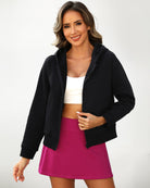 Black Fleece Zip-Up Hoodie - View 2