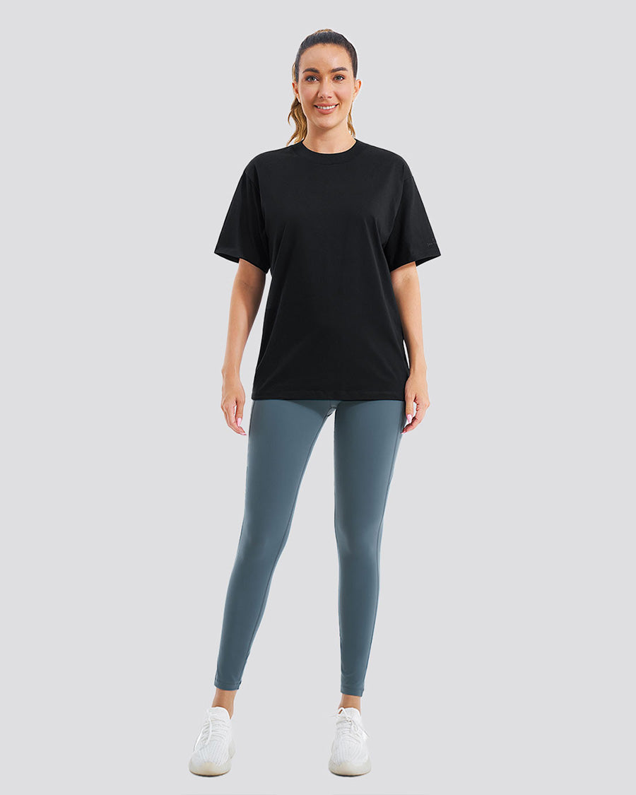 Black womens cotton t-shirts full-body