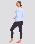 Blue Seamless Long Sleeve Tops (Thumb Hole)