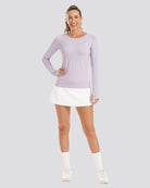 Light Purple Seamless Long Sleeve Tops (Thumb Hole)
