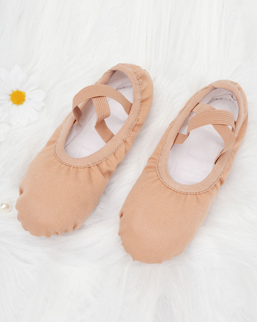 Tan Adults Stretch Canvas Ballet Shoes