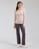 Light Pink Seamless Long Sleeve Tops (Thumb Hole)