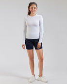 White Seamless Long Sleeve Tops (Thumb Hole)